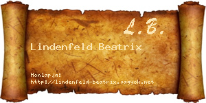 Lindenfeld Beatrix névjegykártya