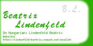 beatrix lindenfeld business card